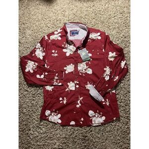 Eighth Avenue‎ Long Sleeve Floral Multicolor Men's Button-Up Shirt Size M NEW